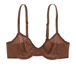 SMOOTHEZ Mesh Unlined Bra by AERIE. Brown 36C
